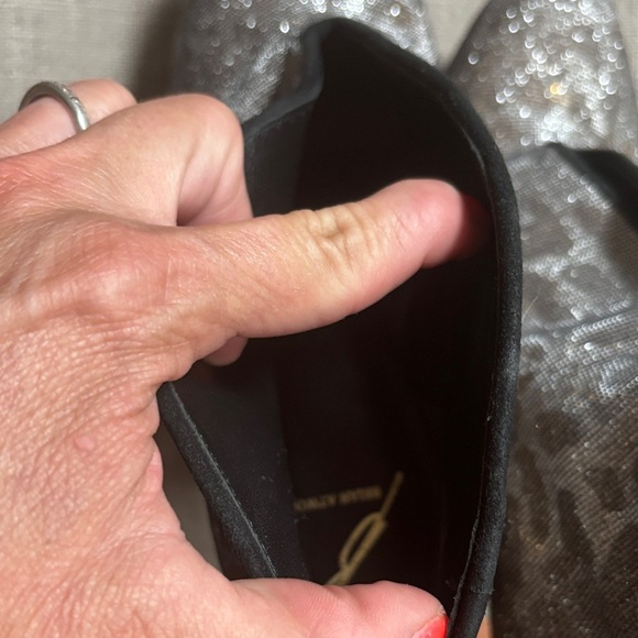 BRIAN ATWOOD SPARKLING PRINT STILETTO PLATFORM SHOES - SUEDE ON BOTTOM 6 1/2 - Picture 8 of 9